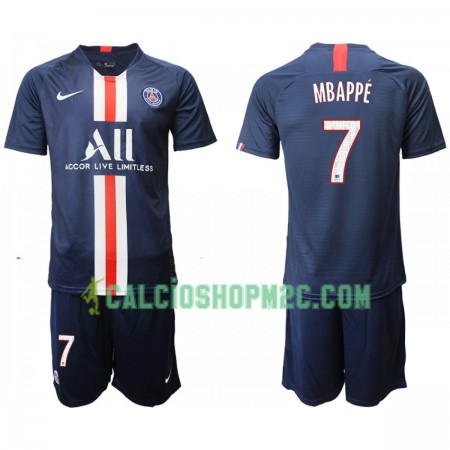 Paris Saint Germain Mbappé 7 Bambino Maglia Prima 2019/2020 Manica Corta (+ Pantaloncini)